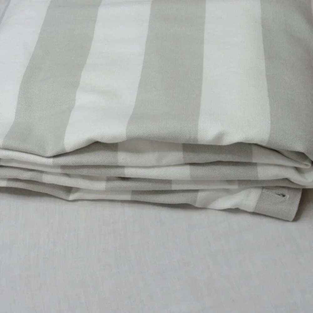 Lauren Ralph Lauren Gray White Stripe Shower Curtain Cotton